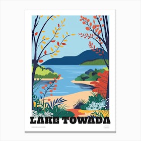 Lake Towada Japan 4 Colourful Travel Poster Canvas Print