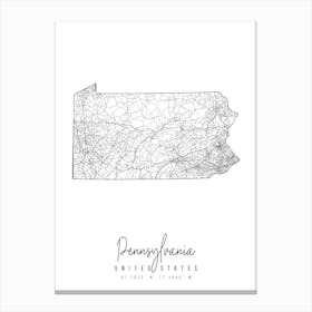 Pennsylvania Minimal Street Map Canvas Print