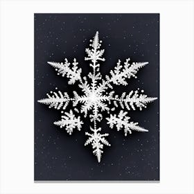 Fernlike Stellar Dendrites, Snowflakes, Marker Art 3 Canvas Print