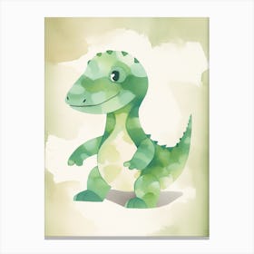 Baby Tyrannosaurus Dinosaur Watercolour Illustration 1 Canvas Print