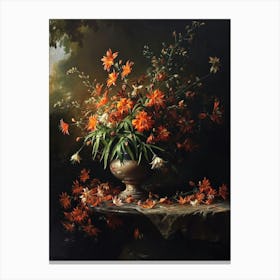 Baroque Floral Still Life Cineraria 3 Canvas Print