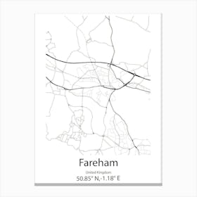 Fareham,United Kingdom Minimalist Map Canvas Print