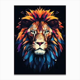Lion Art Painting Geometric Abstraction Style 3 Canvas Print