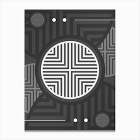Abstract Geometric Glyph Array in White and Gray n.0099 Canvas Print