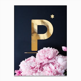 Flower Alphabet P Canvas Print