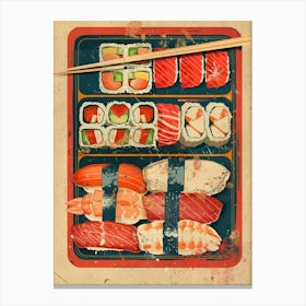 Bento Box Japanese Cuisine Mid Century Modern 2 Canvas Print
