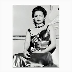 Portrait Of Actress Olivia De Havilland Wearing A Satin Dress Canvas Print