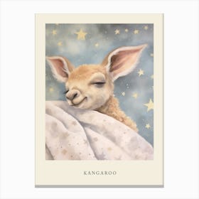 Sleeping Baby Kangaroo Nursery Poster Canvas Print
