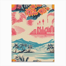 Malibu, California, Inspired Travel Pattern 1 Canvas Print
