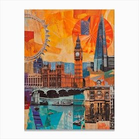 Retro Kitsch London Collage 1 Canvas Print