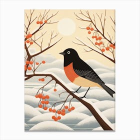Bird Illustration Blackbird 4 Canvas Print