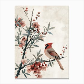 Bird Flowers Chinese Style 1 Canvas Print