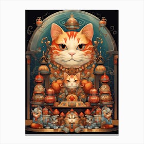 Fortune Cat Detailed Illustration 1 Canvas Print