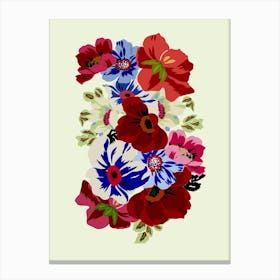 Flowers In A Vase "Royal Pansies" Canvas Print