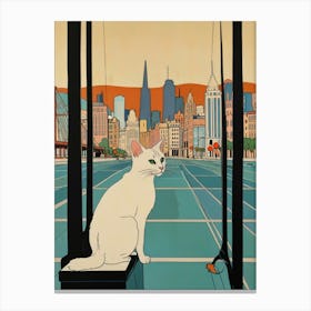 Cat In The City 2 Canvas Print