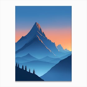 Misty Mountains Vertical Composition In Blue Tone 26 Canvas Print