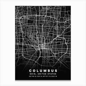 Columbus Ohio USA Black Map Canvas Print