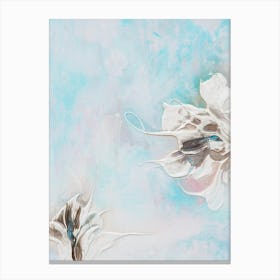 Aqua Teal Flower Painting 3 Canvas Print