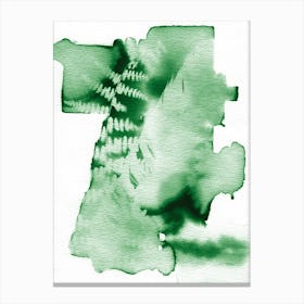 Abstract Dark Green Fern Leaves Canvas Print