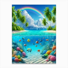 Rainbow Over The Ocean 5 Canvas Print