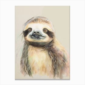 Sloth Pastel Watercolour 1 Toile