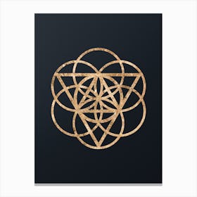 Abstract Geometric Gold Glyph on Dark Teal n.0334 Canvas Print