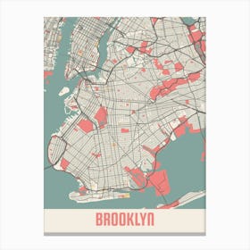 Brooklyn Map Poster Canvas Print