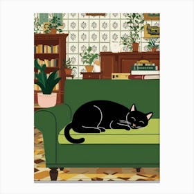 Cat On The Couch Canvas Print