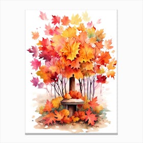 Cute Autumn Fall Scene 1 Canvas Print