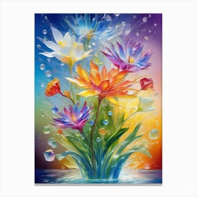Flowers In Water 1 Canvas Print