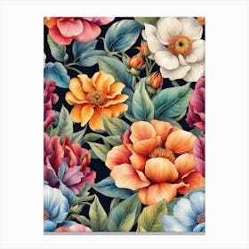 Seamless Floral Pattern 3 Canvas Print