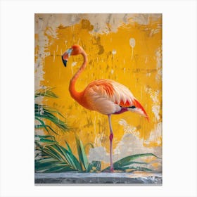 Greater Flamingo Galapagos Islands Ecuador Tropical Illustration 9 Canvas Print