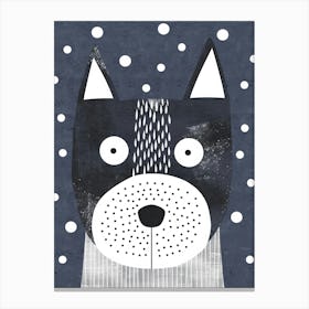 Dog In The Snow 1 Canvas Print