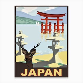 Traditional Japan, Travel Poster Canvas Print