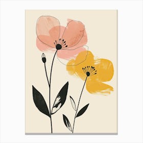 Incheon Flower Market Boho Minimalist Style Canvas Print