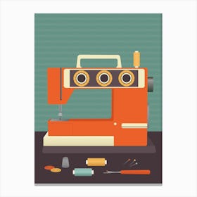Orange Sewing Machine Canvas Print