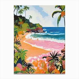 Bathsheba Beach, Barbados, Matisse And Rousseau Style 3 Canvas Print