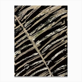 Black, White and Silver Leaf Ink Print Canvas Print