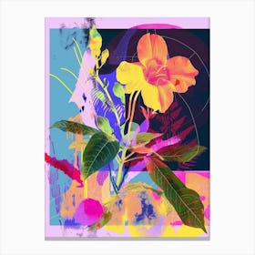 Evening Primrose 4 Neon Flower Collage Canvas Print