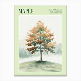 Maple Tree Atmospheric Watercolour Painting 2 Poster Canvas Print