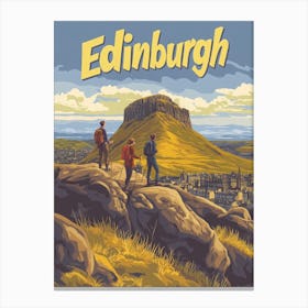 Aihrgdesign A Retro Travel Poster For Edinburgh Featuring Art 41336ee3 E10d 447b 8404 E297fb69679e 0 Canvas Print