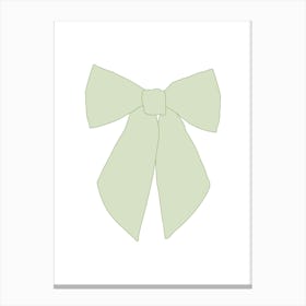 Green Bow Coquette Canvas Print