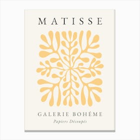 Yellow Matisse Leaf Print 2 Canvas Print