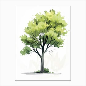 Poplar Tree Pixel Illustration 4 Canvas Print