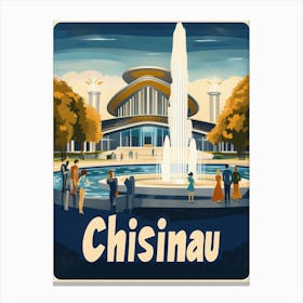 Aihrgdesign A Retro Travel Poster For Chisinau 2 Canvas Print