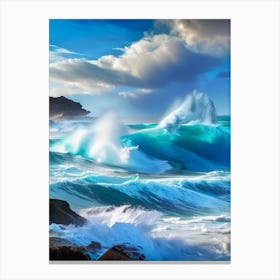 Crashing Waves Landscapes Waterscape Photography 3 Canvas Print