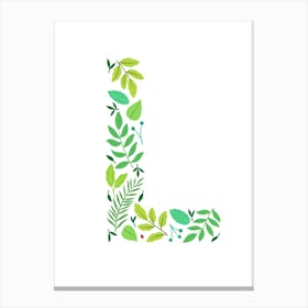 Leafy Letter L Canvas Print