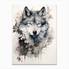 Honshu Wolf Chiaroscuro 4 Canvas Print