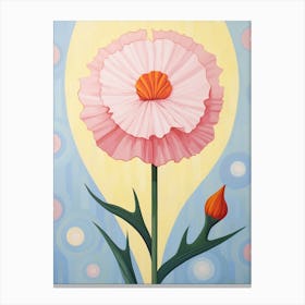 Carnation Dianthus 3 Hilma Af Klint Inspired Pastel Flower Painting Canvas Print