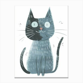 Chartreux Cat Clipart Illustration 1 Canvas Print